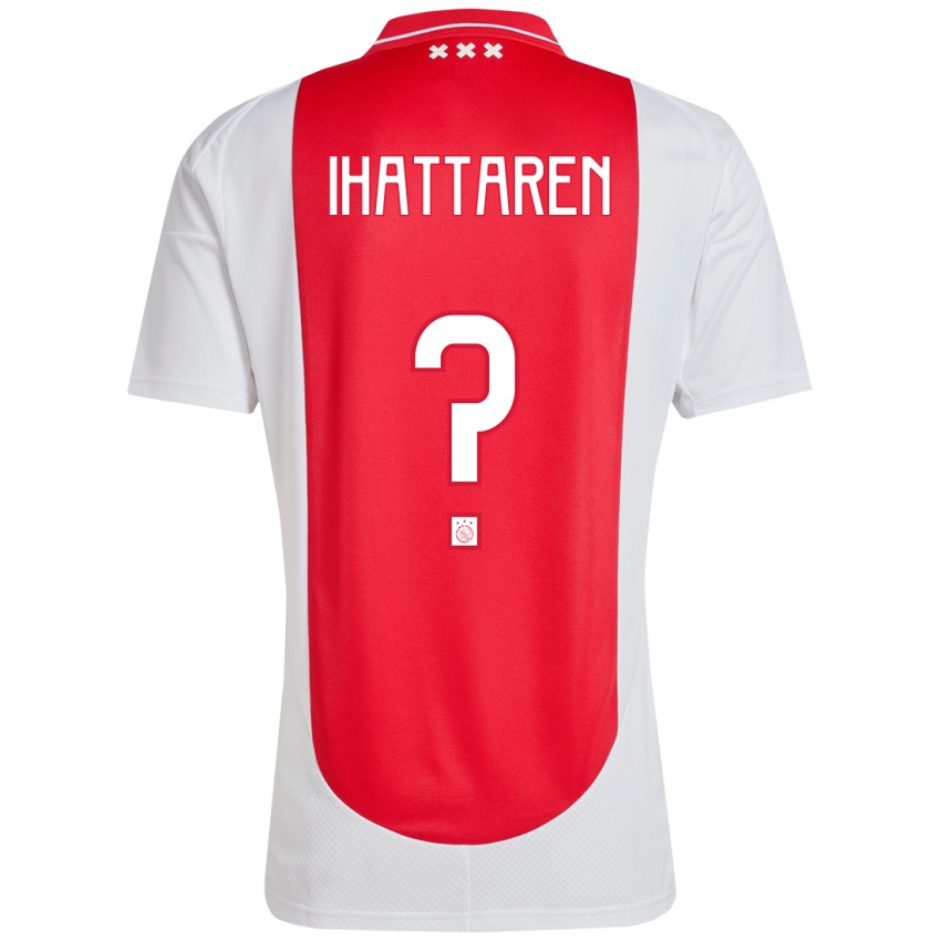 Børn Mohamed Ihattaren #0 Rød Hvid Hjemmebane Spillertrøjer 2024/25 Trøje T-Shirt