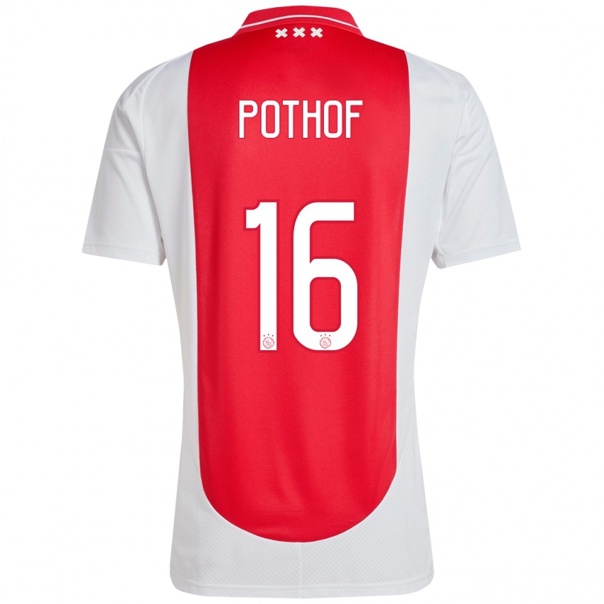 Børn Isa Pothof #16 Rød Hvid Hjemmebane Spillertrøjer 2024/25 Trøje T-Shirt