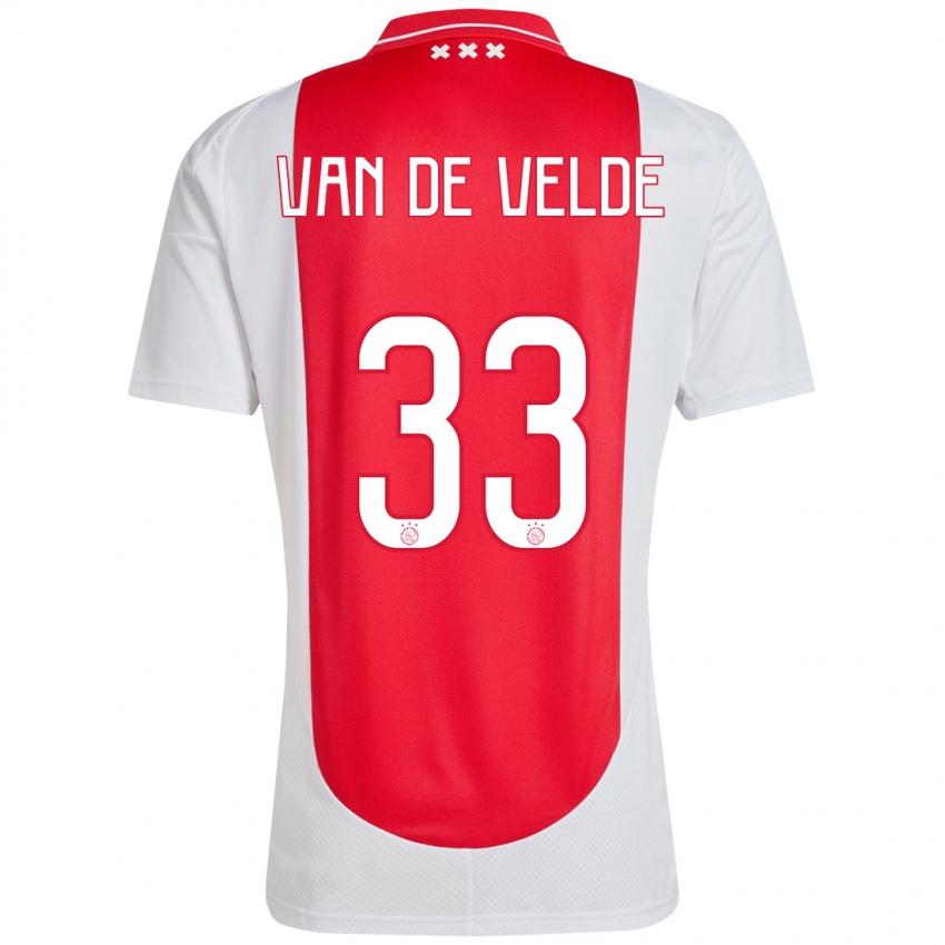 Børn Jonna Van De Velde #33 Rød Hvid Hjemmebane Spillertrøjer 2024/25 Trøje T-Shirt