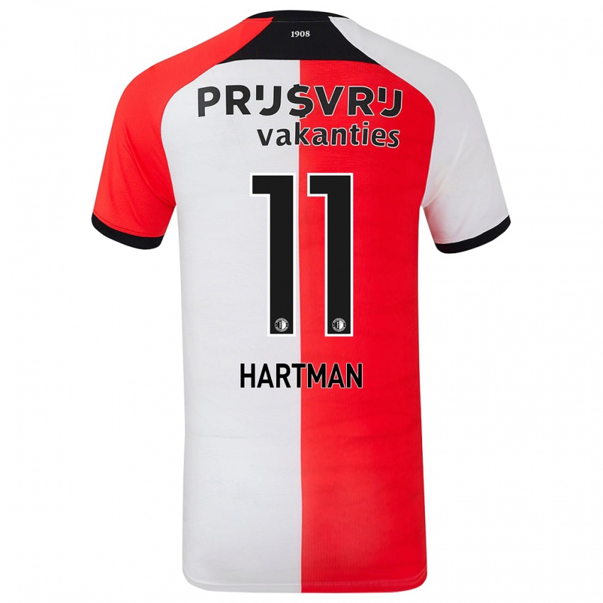 Børn Quilindschy Hartman #11 Rød Hvid Hjemmebane Spillertrøjer 2024/25 Trøje T-Shirt