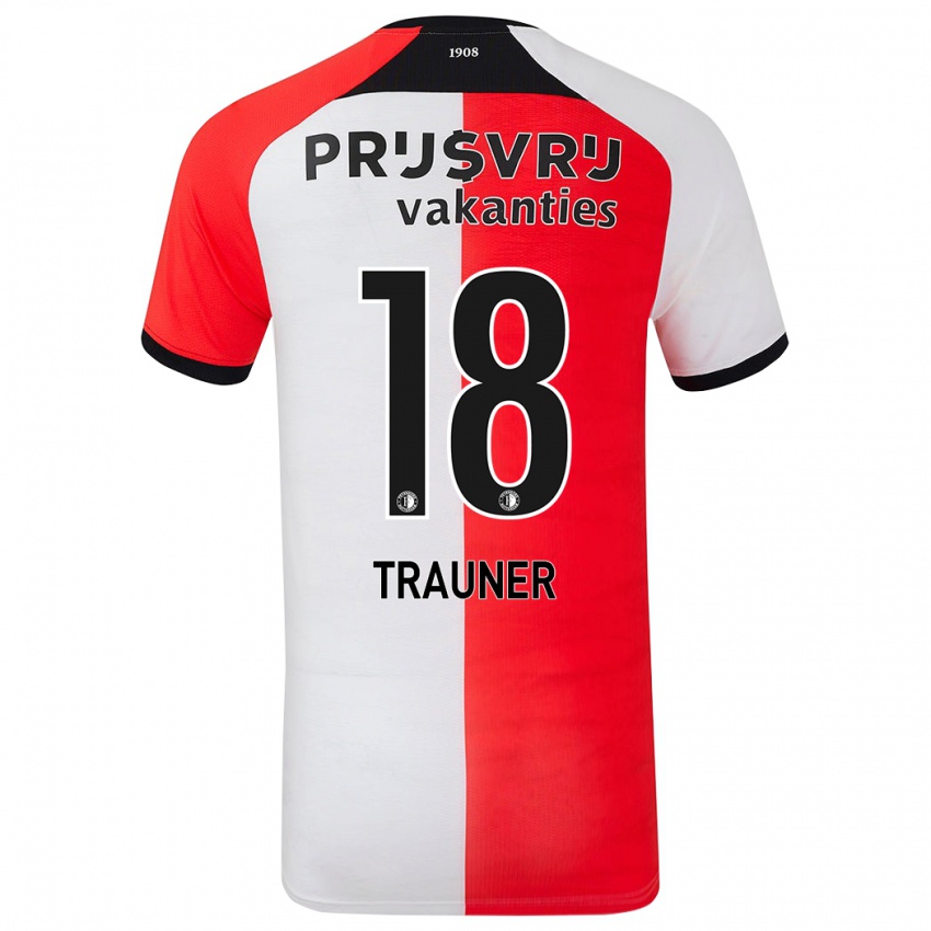 Børn Gernot Trauner #18 Rød Hvid Hjemmebane Spillertrøjer 2024/25 Trøje T-Shirt