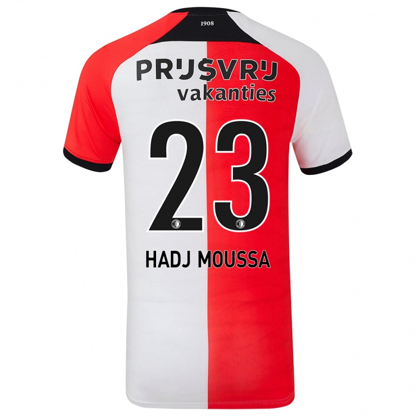 Børn Anis Hadj Moussa #23 Rød Hvid Hjemmebane Spillertrøjer 2024/25 Trøje T-Shirt