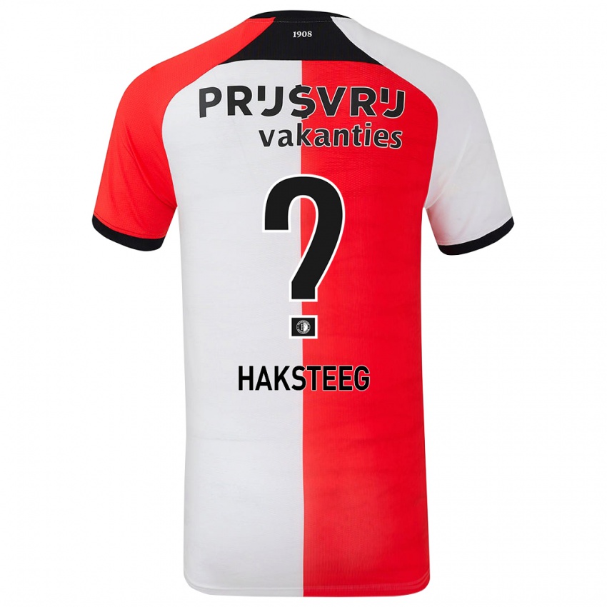 Børn Tim Haksteeg #0 Rød Hvid Hjemmebane Spillertrøjer 2024/25 Trøje T-Shirt