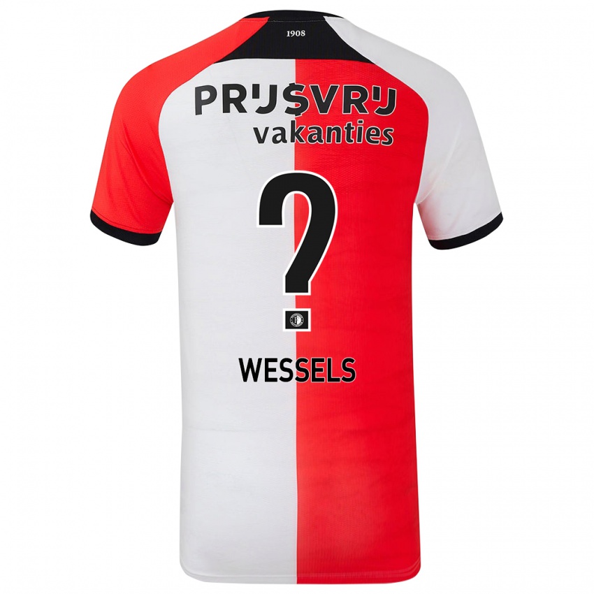 Børn Tijme Wessels #0 Rød Hvid Hjemmebane Spillertrøjer 2024/25 Trøje T-Shirt