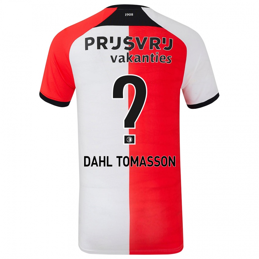 Børn Luca Dahl Tomasson #0 Rød Hvid Hjemmebane Spillertrøjer 2024/25 Trøje T-Shirt