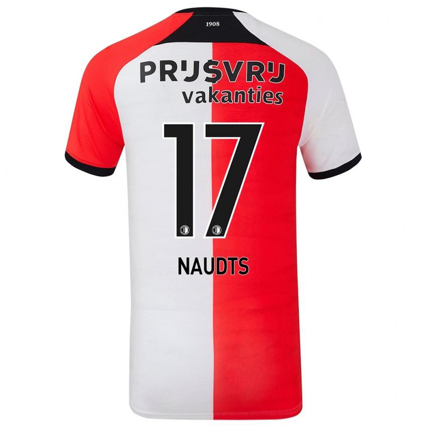 Børn Jamir Naudts #17 Rød Hvid Hjemmebane Spillertrøjer 2024/25 Trøje T-Shirt