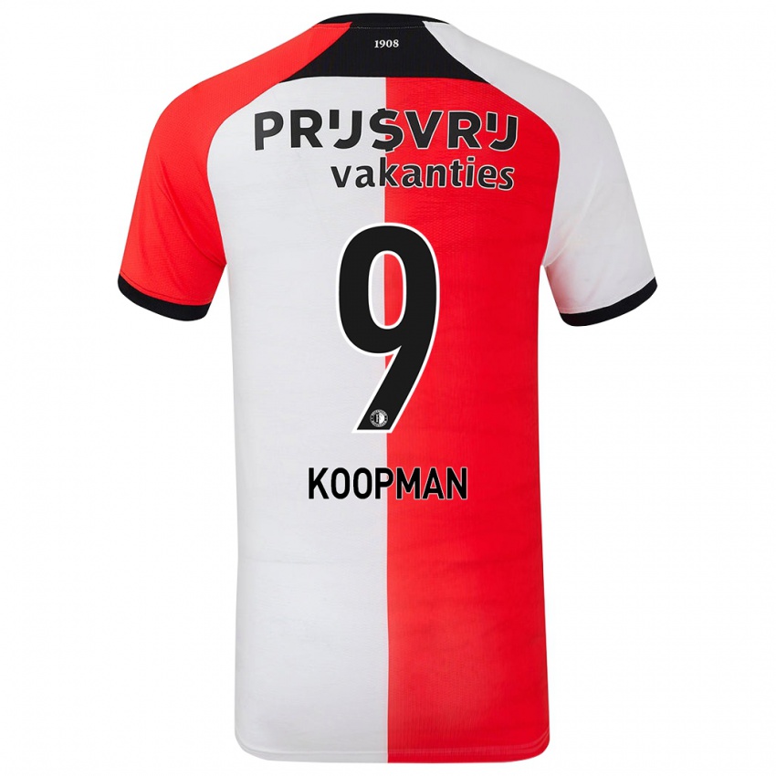 Børn Sanne Koopman #9 Rød Hvid Hjemmebane Spillertrøjer 2024/25 Trøje T-Shirt