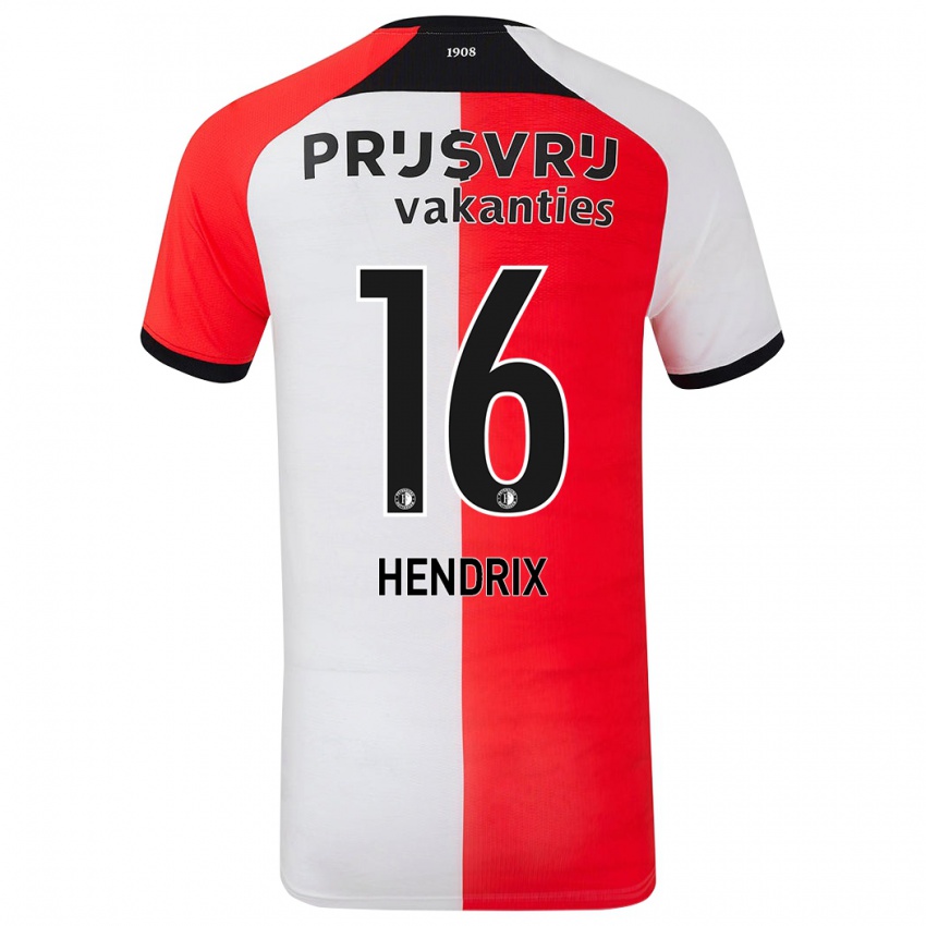 Børn Jorrit Hendrix #16 Rød Hvid Hjemmebane Spillertrøjer 2024/25 Trøje T-Shirt