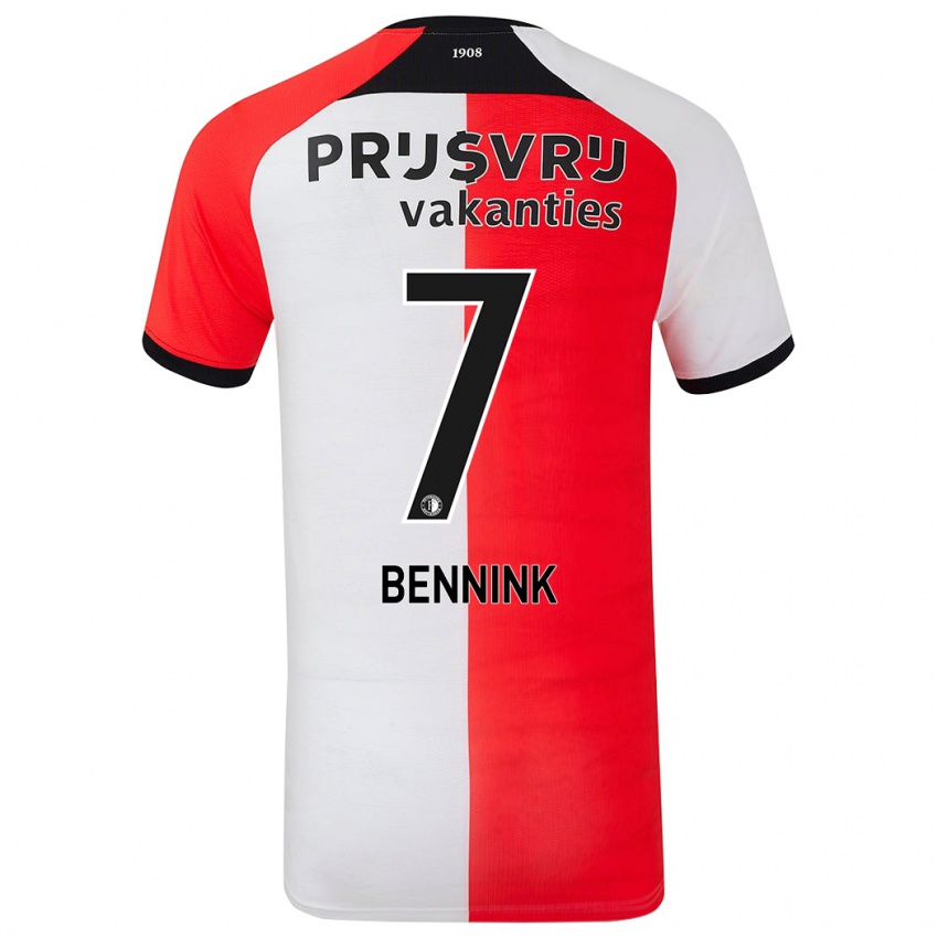 Børn Maxime Bennink #7 Rød Hvid Hjemmebane Spillertrøjer 2024/25 Trøje T-Shirt