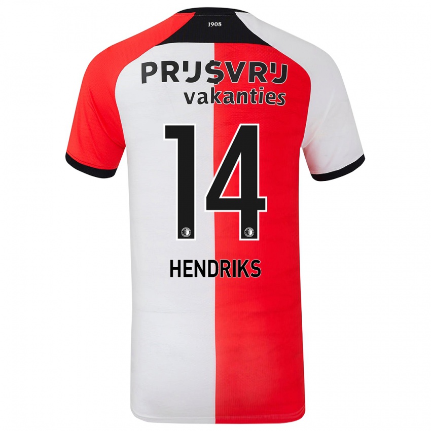 Børn Kim Hendriks #14 Rød Hvid Hjemmebane Spillertrøjer 2024/25 Trøje T-Shirt