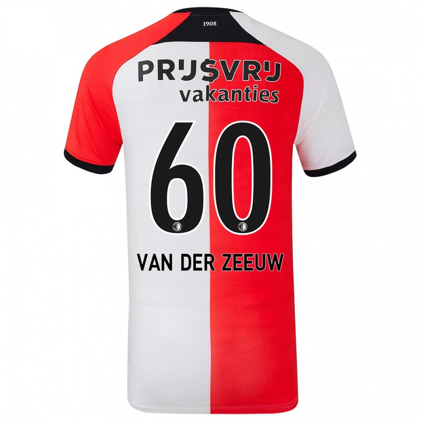 Børn Twan Van Der Zeeuw #60 Rød Hvid Hjemmebane Spillertrøjer 2024/25 Trøje T-Shirt