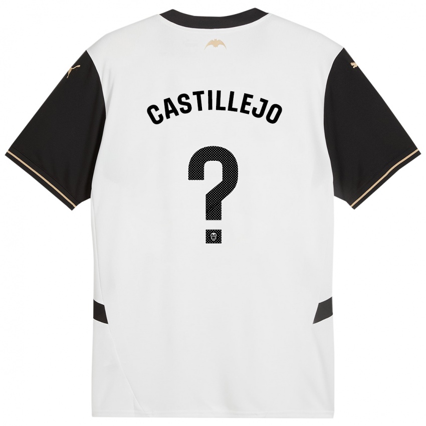 Børn Samu Castillejo #0 Hvid Sort Hjemmebane Spillertrøjer 2024/25 Trøje T-Shirt