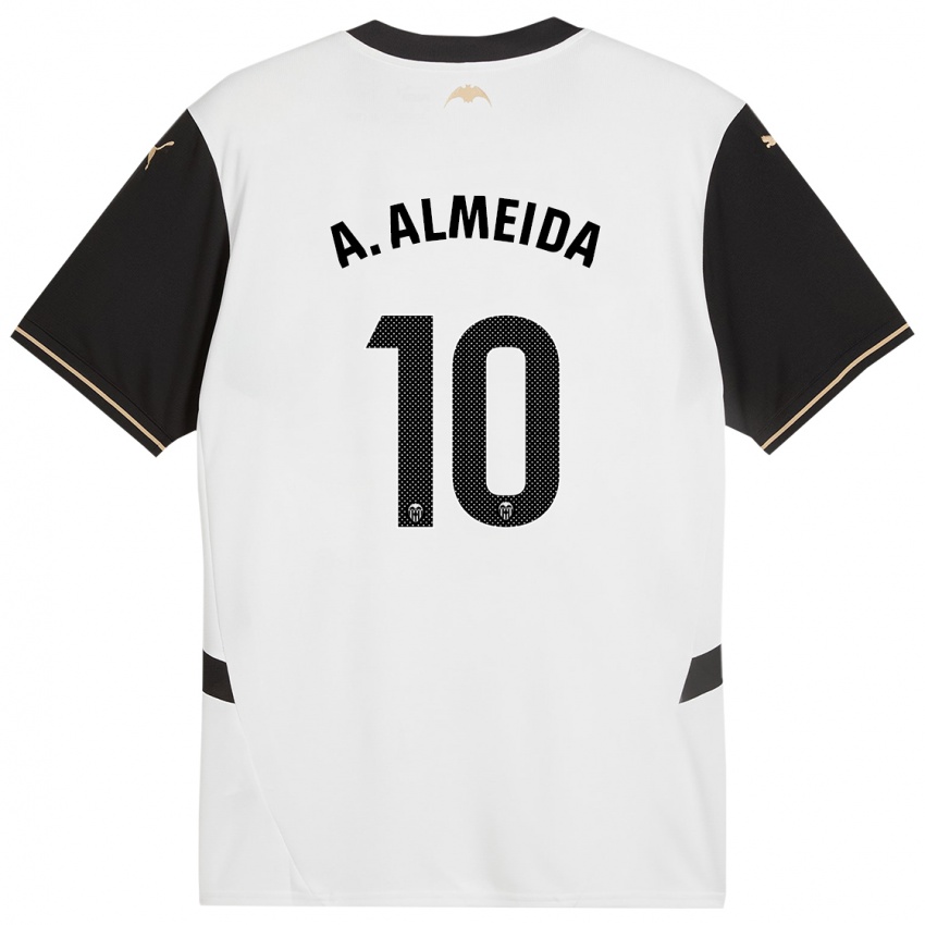 Børn André Almeida #10 Hvid Sort Hjemmebane Spillertrøjer 2024/25 Trøje T-Shirt