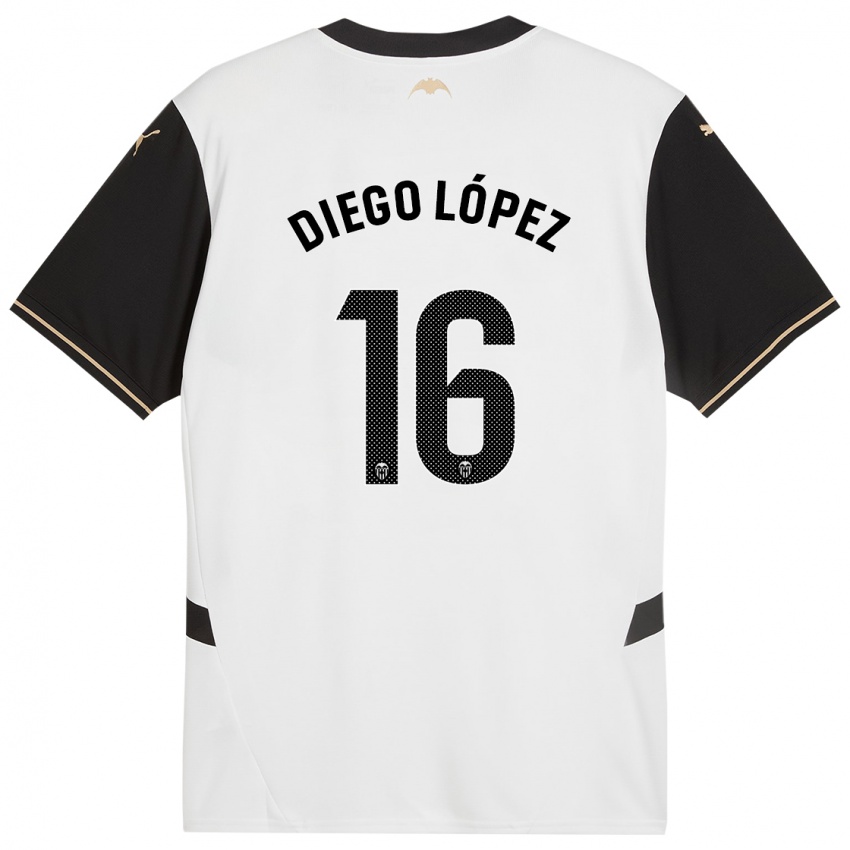 Børn Diego Lopez #16 Hvid Sort Hjemmebane Spillertrøjer 2024/25 Trøje T-Shirt