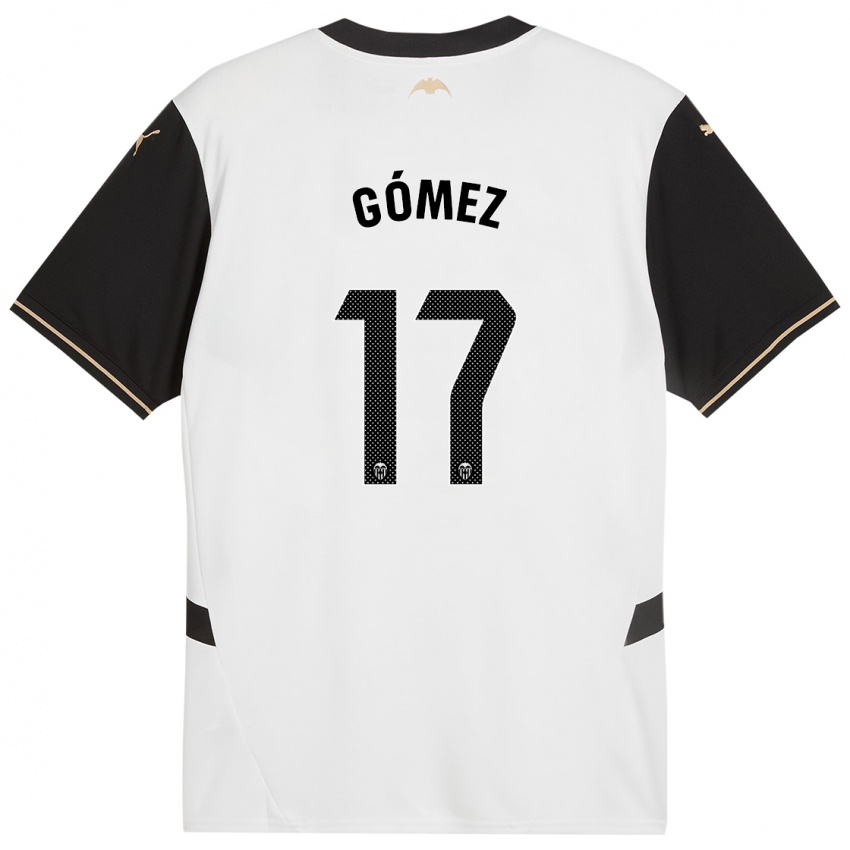 Børn Dani Gómez #17 Hvid Sort Hjemmebane Spillertrøjer 2024/25 Trøje T-Shirt