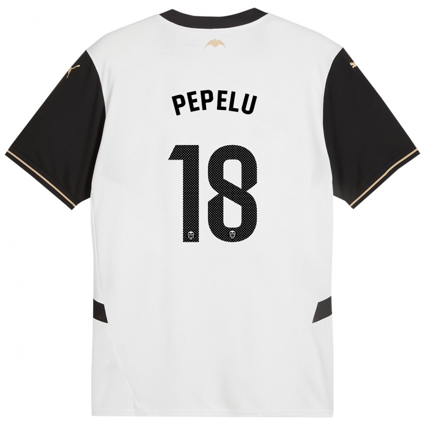 Børn Pepelu #18 Hvid Sort Hjemmebane Spillertrøjer 2024/25 Trøje T-Shirt