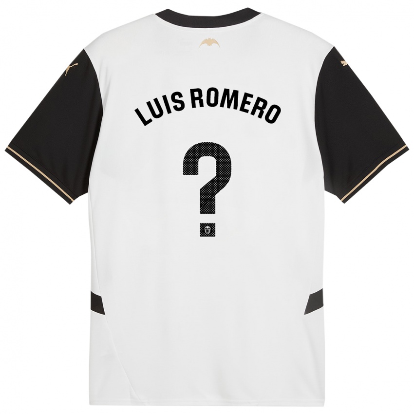 Børn Luis Romero #0 Hvid Sort Hjemmebane Spillertrøjer 2024/25 Trøje T-Shirt