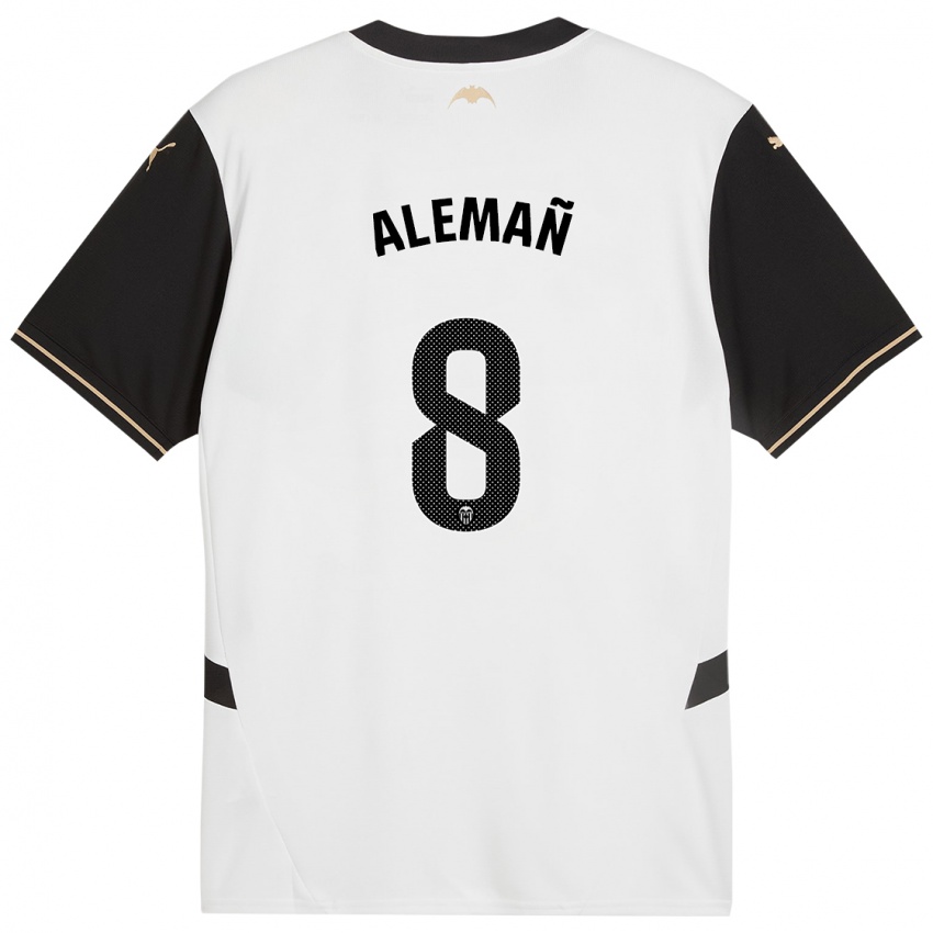 Børn Pedro Alemañ #8 Hvid Sort Hjemmebane Spillertrøjer 2024/25 Trøje T-Shirt