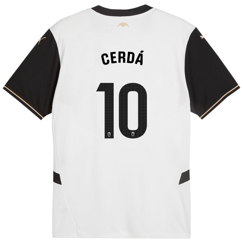 Børn Alex Cerdá #10 Hvid Sort Hjemmebane Spillertrøjer 2024/25 Trøje T-Shirt