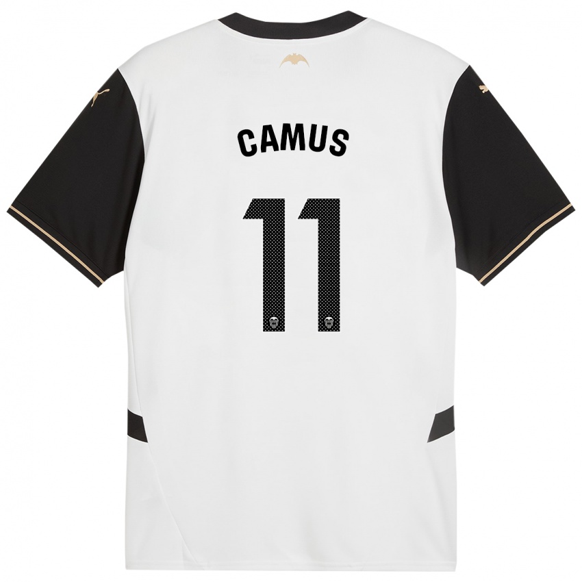 Børn Marco Camus #11 Hvid Sort Hjemmebane Spillertrøjer 2024/25 Trøje T-Shirt