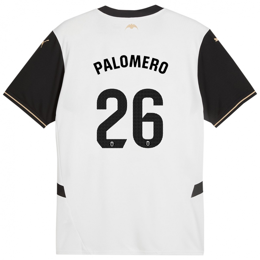 Børn Marc Palomero #26 Hvid Sort Hjemmebane Spillertrøjer 2024/25 Trøje T-Shirt