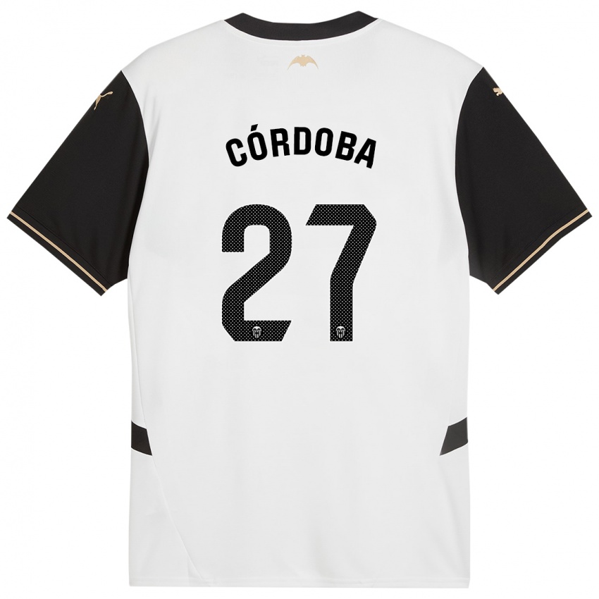 Børn Iker Córdoba #27 Hvid Sort Hjemmebane Spillertrøjer 2024/25 Trøje T-Shirt