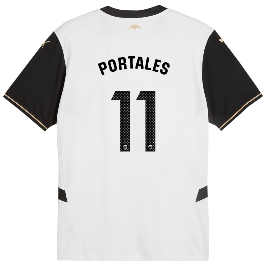 Børn Macarena Portales #11 Hvid Sort Hjemmebane Spillertrøjer 2024/25 Trøje T-Shirt