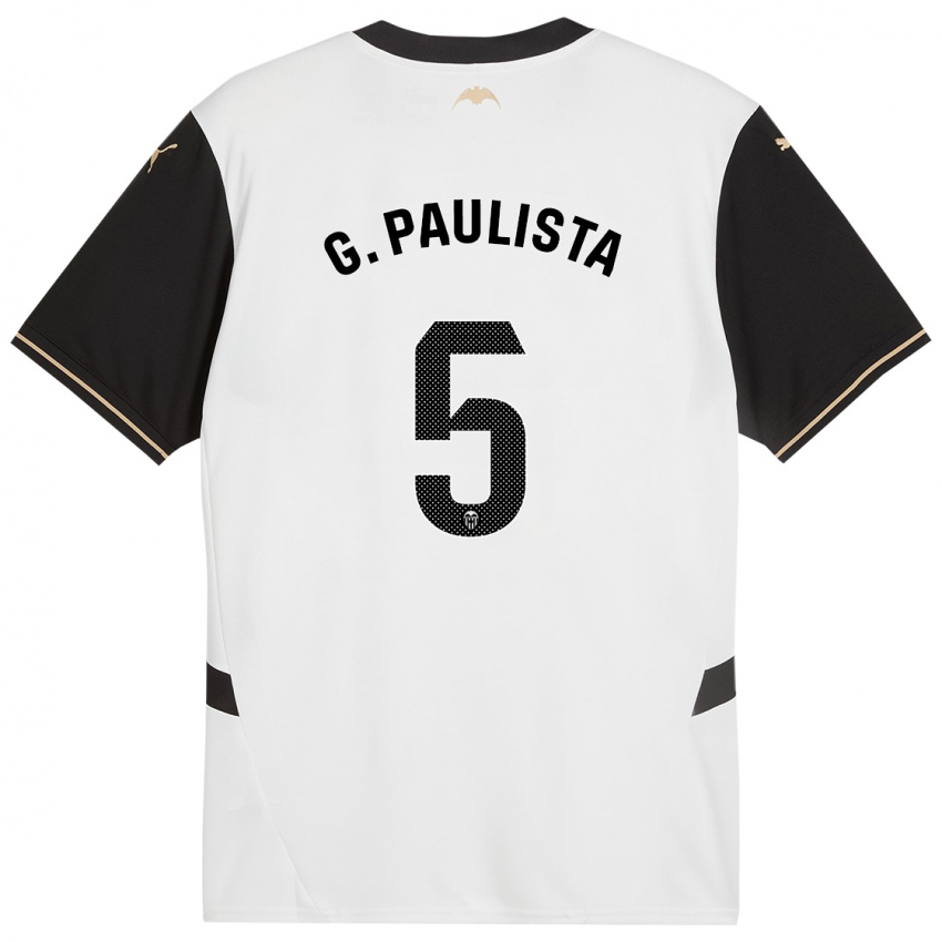 Børn Gabriel Paulista #5 Hvid Sort Hjemmebane Spillertrøjer 2024/25 Trøje T-Shirt