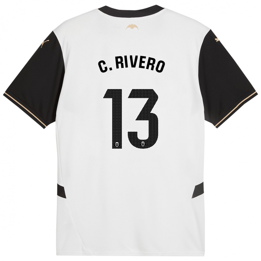 Børn Cristian Rivero #13 Hvid Sort Hjemmebane Spillertrøjer 2024/25 Trøje T-Shirt