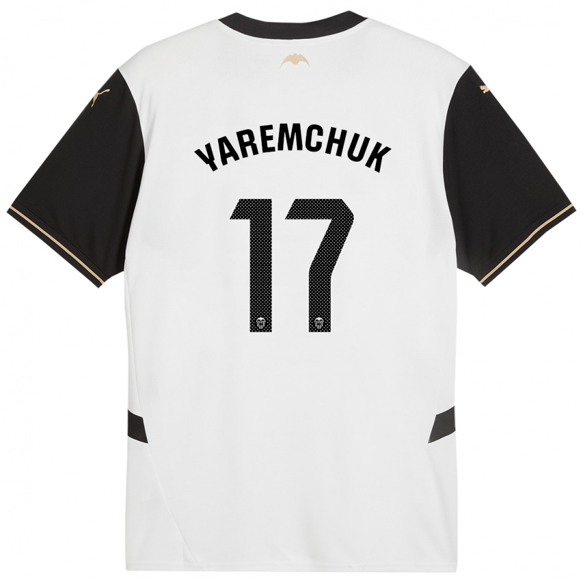 Børn Roman Yaremchuk #17 Hvid Sort Hjemmebane Spillertrøjer 2024/25 Trøje T-Shirt