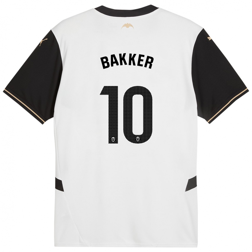 Børn Linda Bakker #10 Hvid Sort Hjemmebane Spillertrøjer 2024/25 Trøje T-Shirt