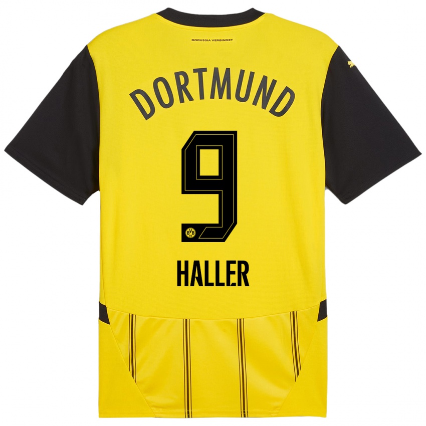 Børn Sebastien Haller #9 Gul Sort Hjemmebane Spillertrøjer 2024/25 Trøje T-Shirt