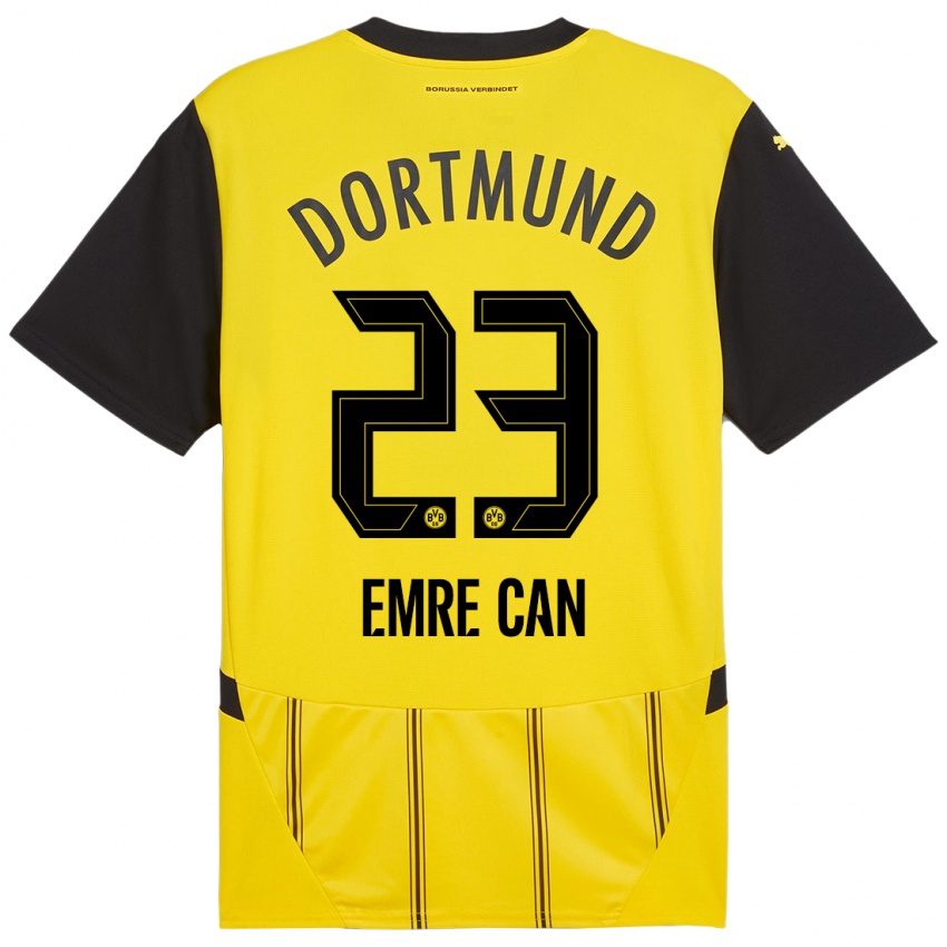 Børn Emre Can #23 Gul Sort Hjemmebane Spillertrøjer 2024/25 Trøje T-Shirt