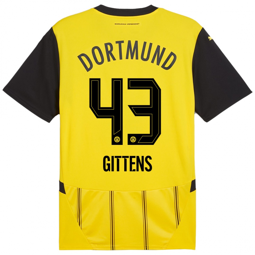 Børn Jamie Bynoe-Gittens #43 Gul Sort Hjemmebane Spillertrøjer 2024/25 Trøje T-Shirt