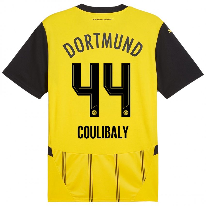 Børn Soumaila Coulibaly #44 Gul Sort Hjemmebane Spillertrøjer 2024/25 Trøje T-Shirt