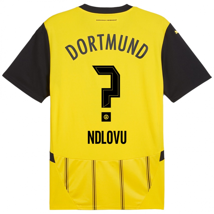 Børn Desmond Ndlovu #0 Gul Sort Hjemmebane Spillertrøjer 2024/25 Trøje T-Shirt