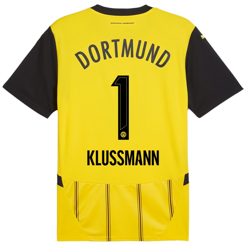 Børn Leon Klußmann #1 Gul Sort Hjemmebane Spillertrøjer 2024/25 Trøje T-Shirt