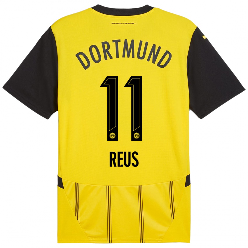 Børn Marco Reus #11 Gul Sort Hjemmebane Spillertrøjer 2024/25 Trøje T-Shirt