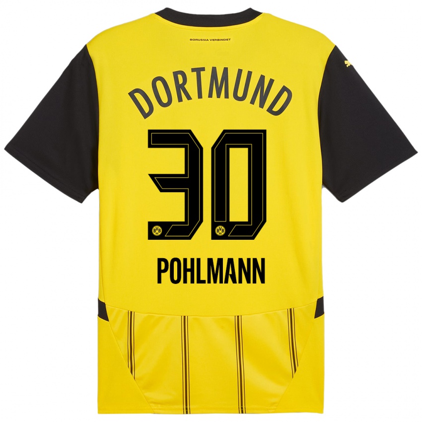 Børn Ole Pohlmann #30 Gul Sort Hjemmebane Spillertrøjer 2024/25 Trøje T-Shirt