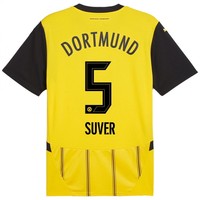 Børn Mario Suver #5 Gul Sort Hjemmebane Spillertrøjer 2024/25 Trøje T-Shirt