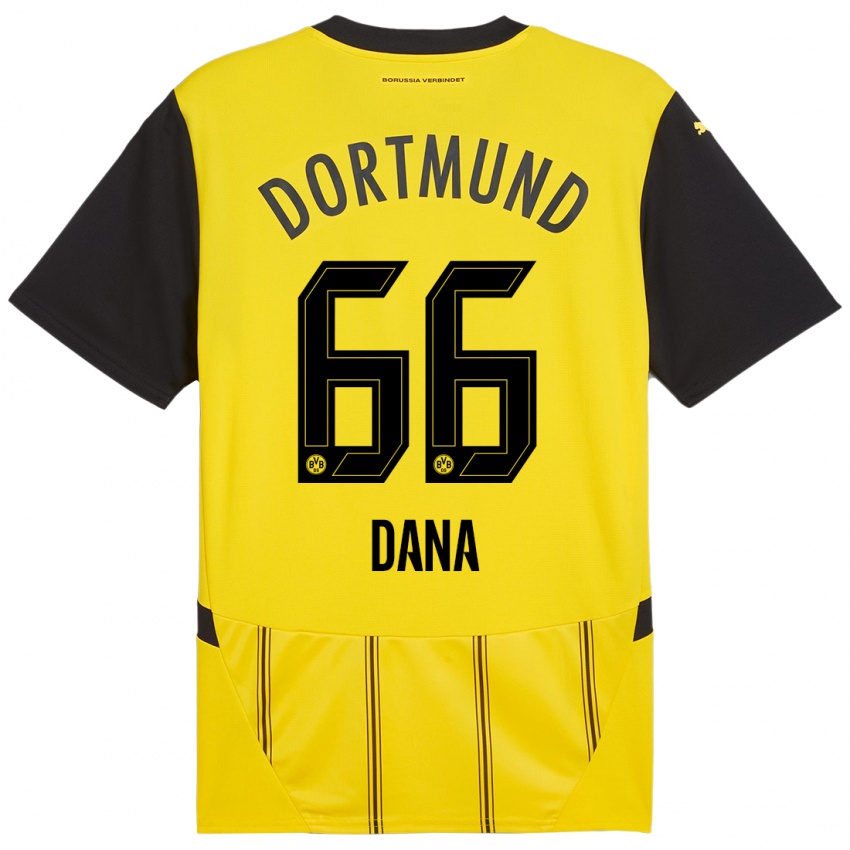 Børn Bleckmann Dana #66 Gul Sort Hjemmebane Spillertrøjer 2024/25 Trøje T-Shirt