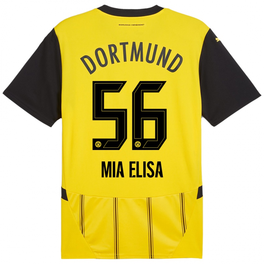 Børn Bomnuter Mia Elisa #56 Gul Sort Hjemmebane Spillertrøjer 2024/25 Trøje T-Shirt