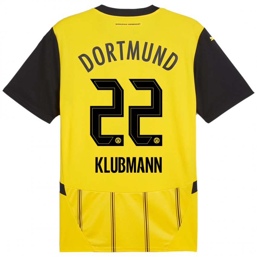 Børn Leon Klubmann #22 Gul Sort Hjemmebane Spillertrøjer 2024/25 Trøje T-Shirt