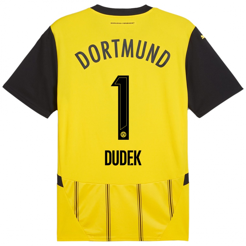 Børn Daniel Dudek #1 Gul Sort Hjemmebane Spillertrøjer 2024/25 Trøje T-Shirt