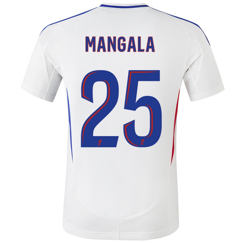 Børn Orel Mangala #25 Hvid Blå Hjemmebane Spillertrøjer 2024/25 Trøje T-Shirt