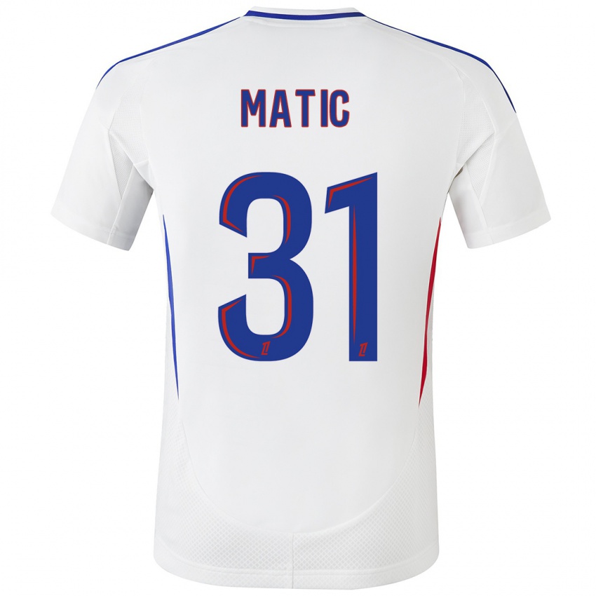 Børn Nemanja Matic #31 Hvid Blå Hjemmebane Spillertrøjer 2024/25 Trøje T-Shirt