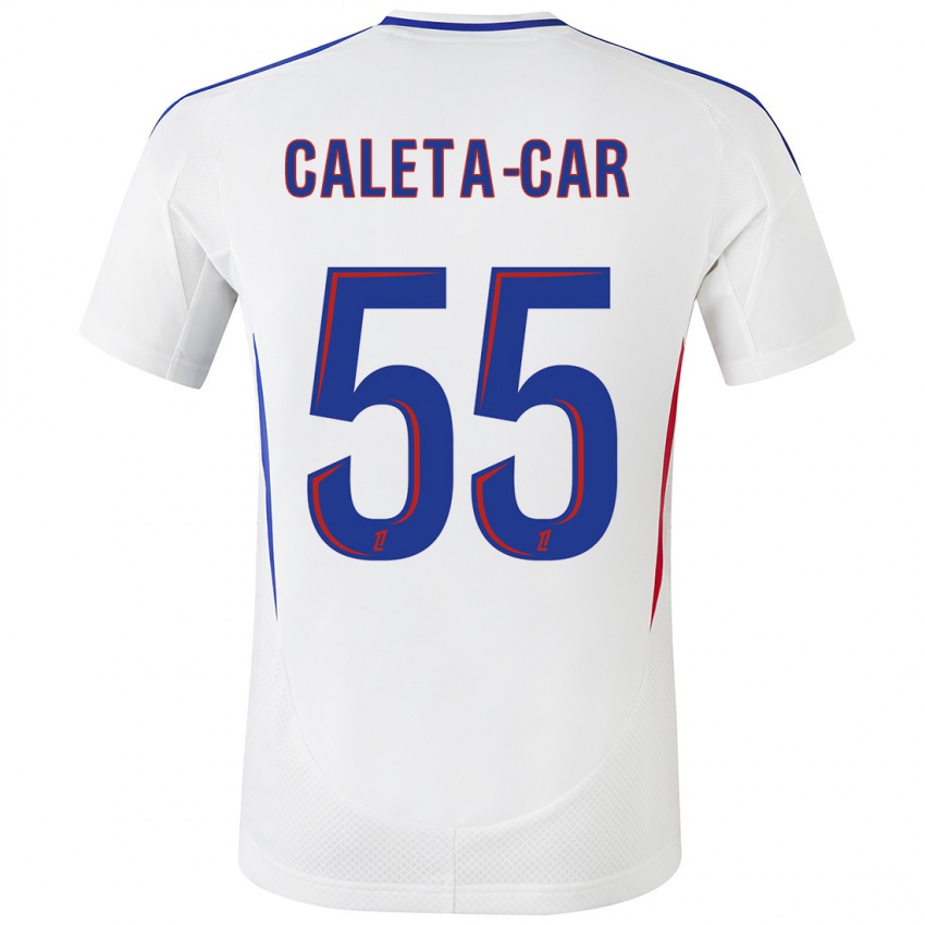 Børn Duje Caleta-Car #55 Hvid Blå Hjemmebane Spillertrøjer 2024/25 Trøje T-Shirt