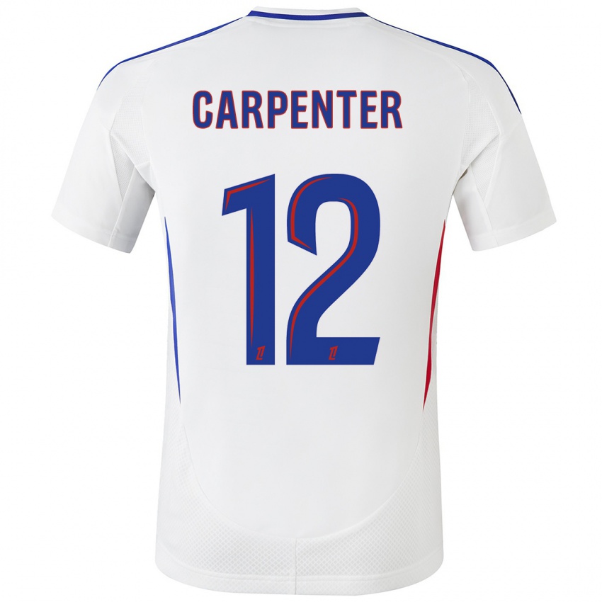 Børn Ellie Carpenter #12 Hvid Blå Hjemmebane Spillertrøjer 2024/25 Trøje T-Shirt