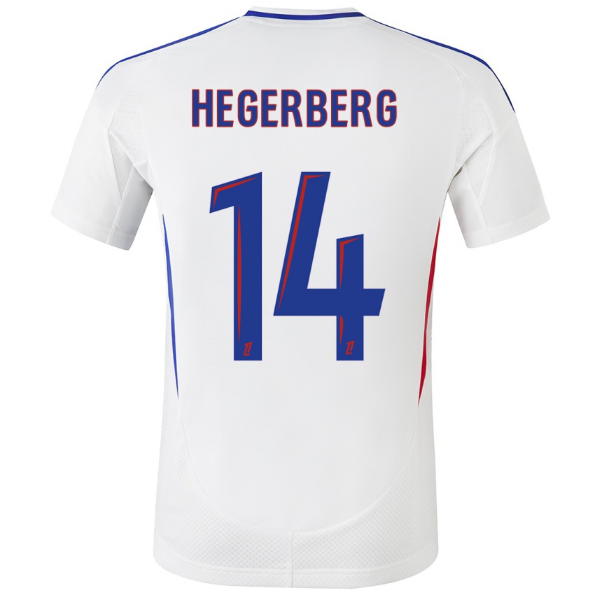 Børn Ada Hegerberg #14 Hvid Blå Hjemmebane Spillertrøjer 2024/25 Trøje T-Shirt