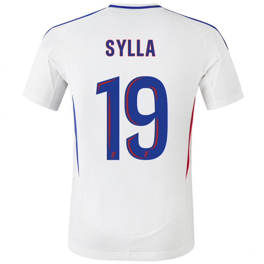 Børn Kysha Sylla #19 Hvid Blå Hjemmebane Spillertrøjer 2024/25 Trøje T-Shirt